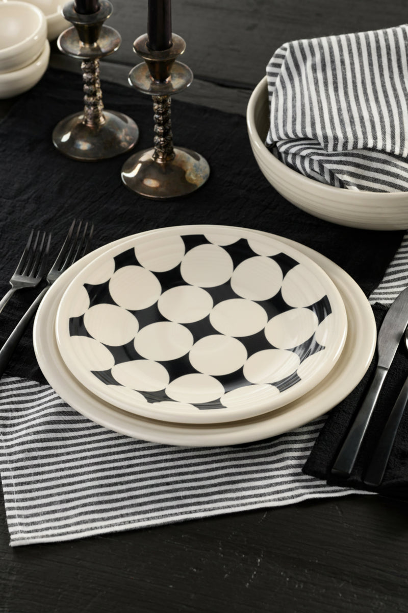Fiesta Black Kaleido Circles Classic Rim 9 Inch Luncheon Plate - Image 3