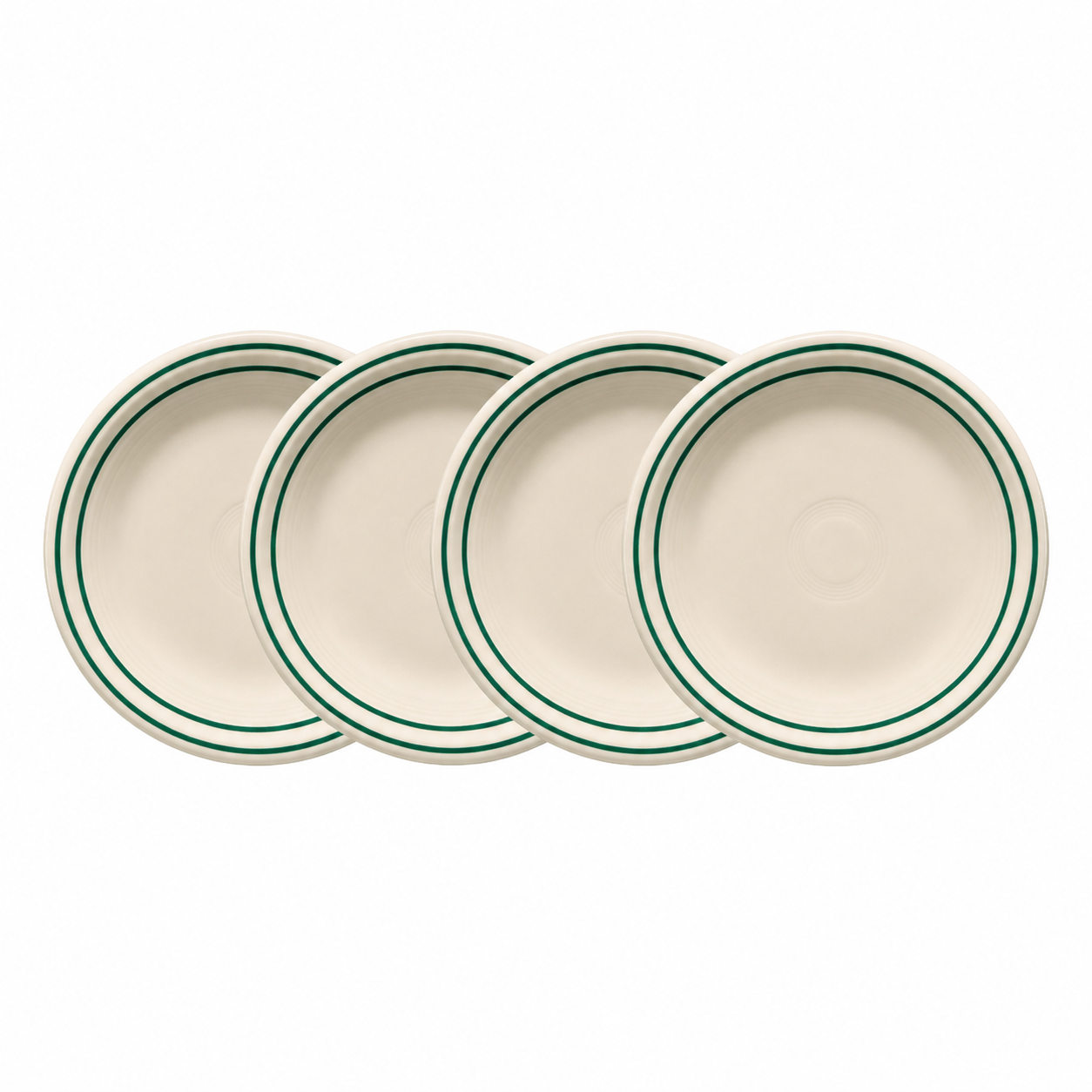 Americana Jade Band Set of 4 Classic Rim 10 1/2-Inch Dinner Plates