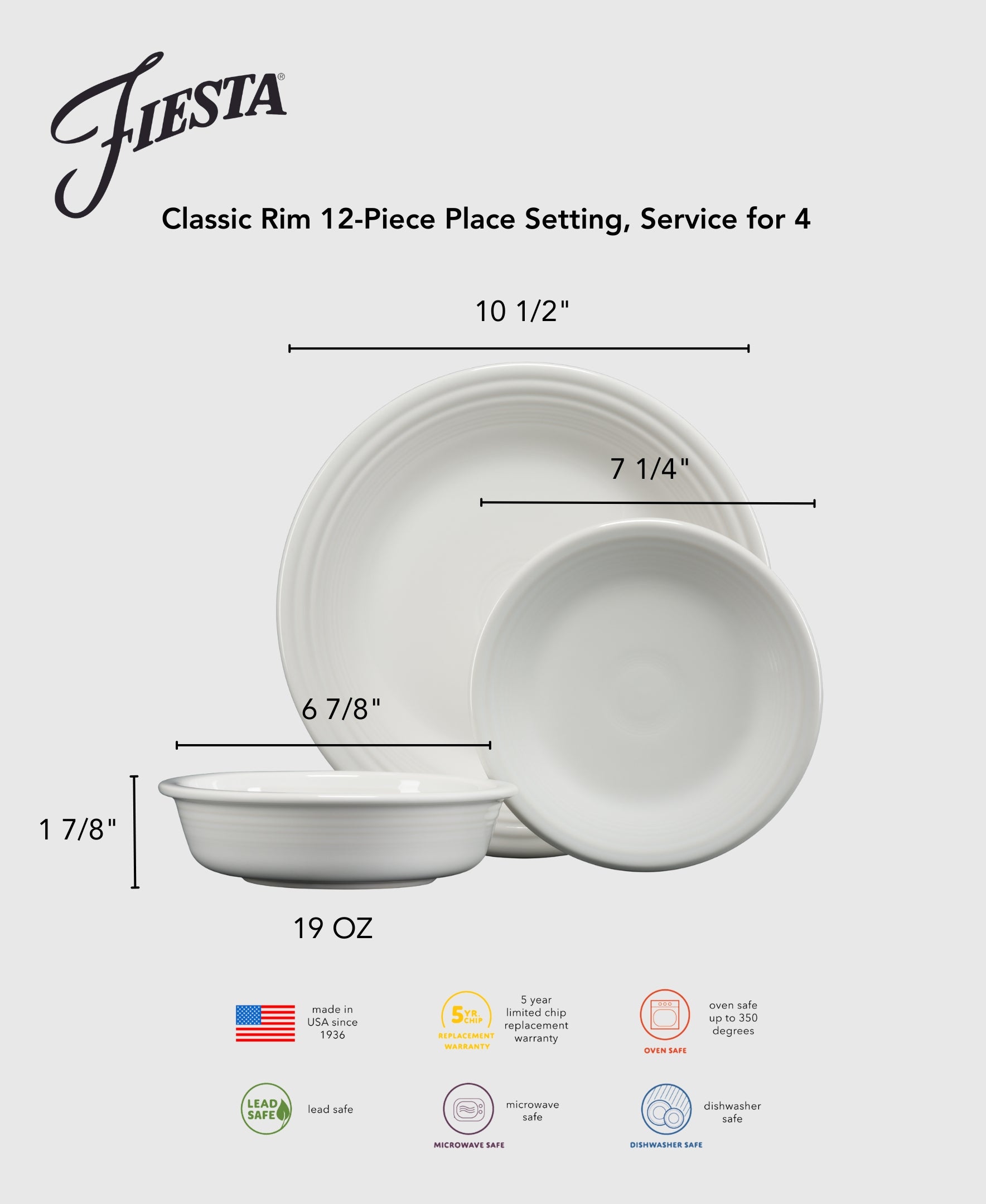 Christmas Mixed Color Classic Rim 12-Piece Dinnerware Set. Service for 4 - Image 3