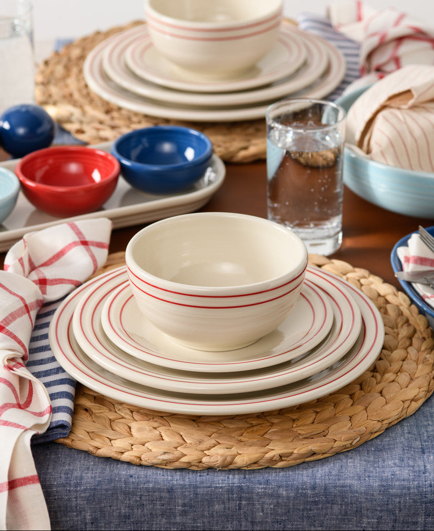 Americana Scarlet Band Classic Bistro 3-Piece Dinnerware Set. Service For 1 - Image 5