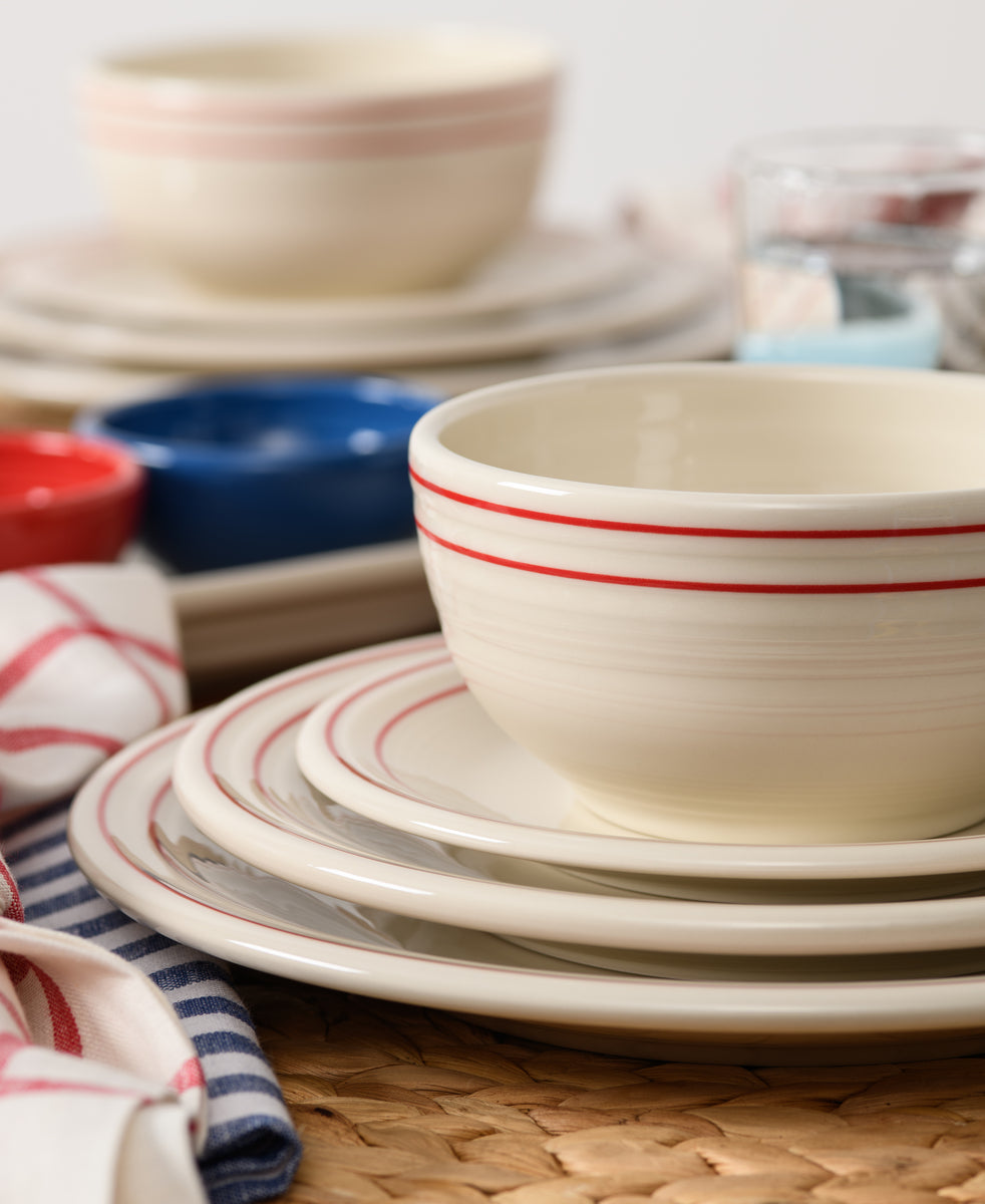 Americana Scarlet Band Classic Bistro 3-Piece Dinnerware Set. Service For 1 - Image 4