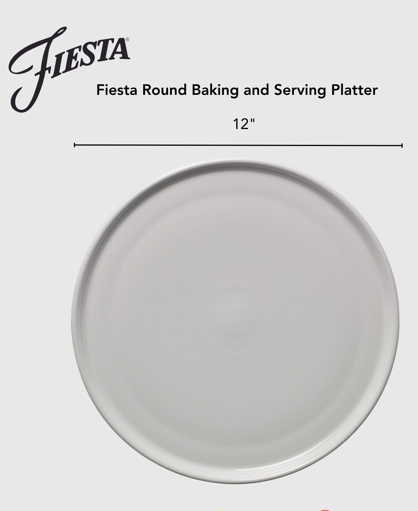 Fiesta 12 Inch Round Baking and Serving Platter - Image 2