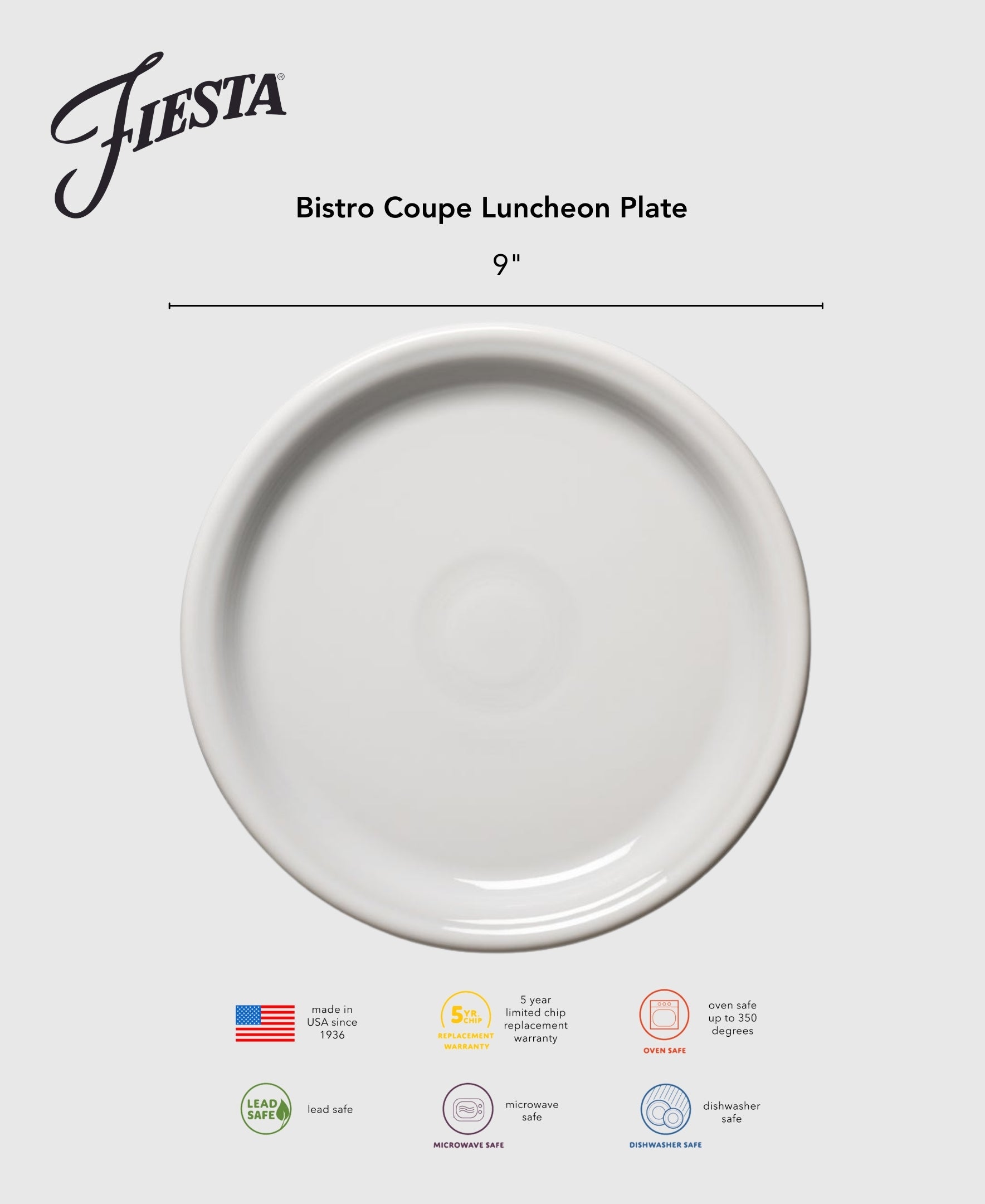 Bistro Coupe 9 Inch Luncheon Plate - Image 3