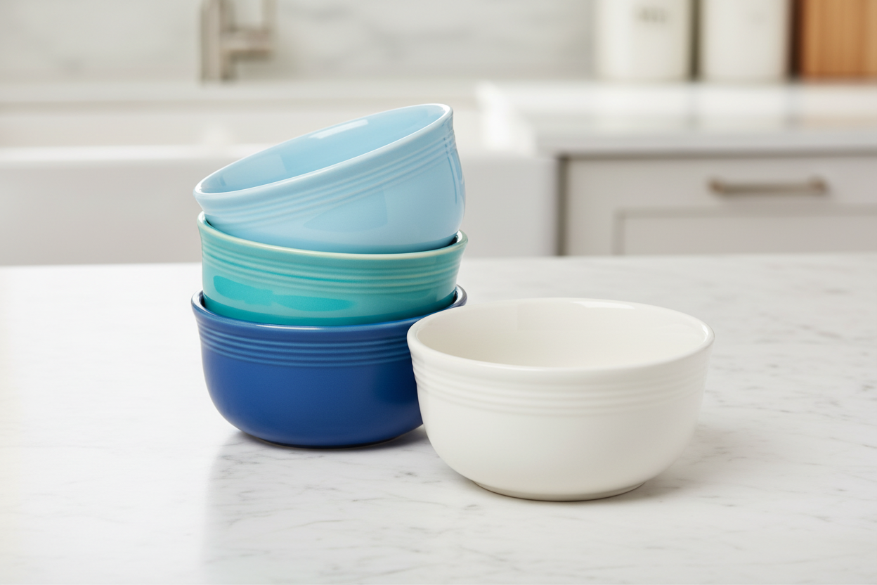 Mixed Coastal Blues All-Purpose 6-Inch 28OZ Gusto Bowls. Set of 4 - Image 2