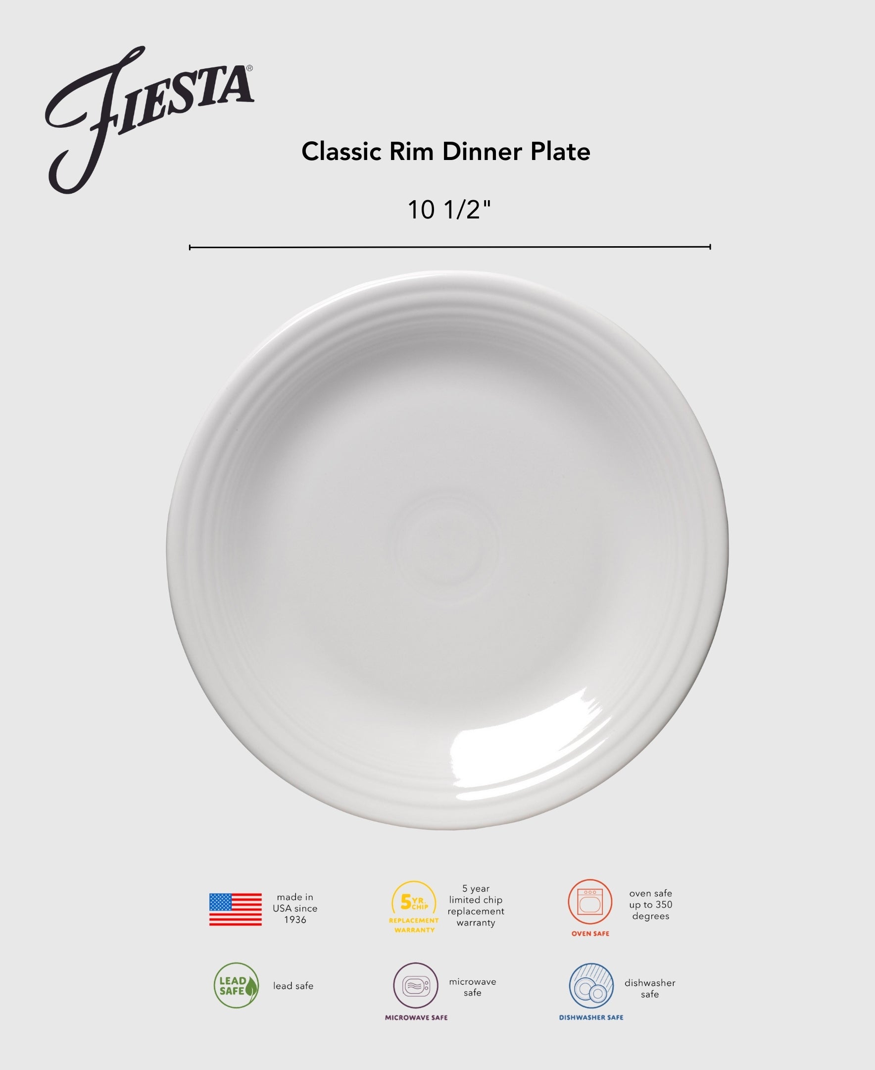 Lavender Classic Rim 10 1/2 Inch Dinner Plate - Image 2