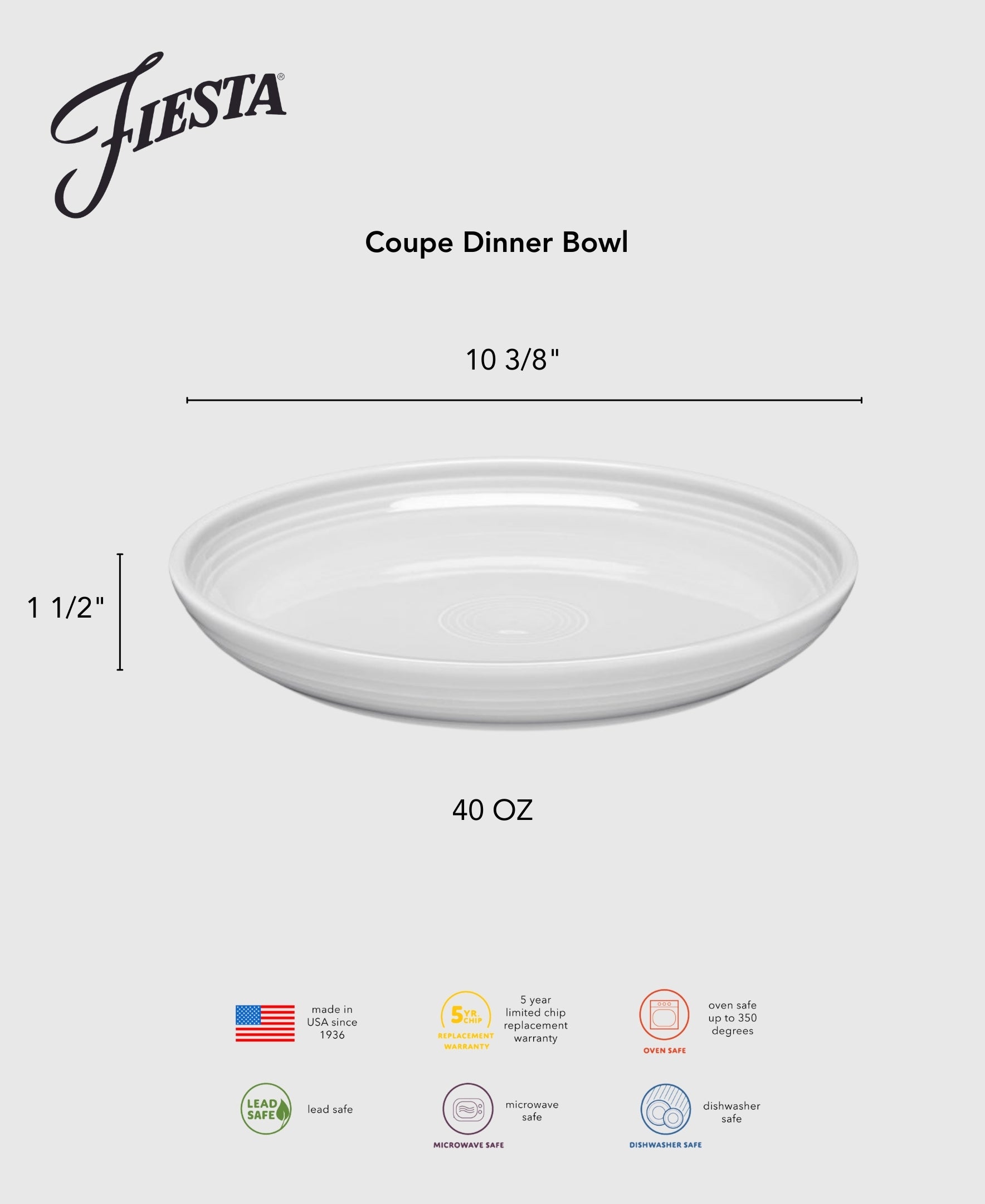 Coupe 10 3/8 Inch Dinner Bowl 40 OZ Foundry - Image 2