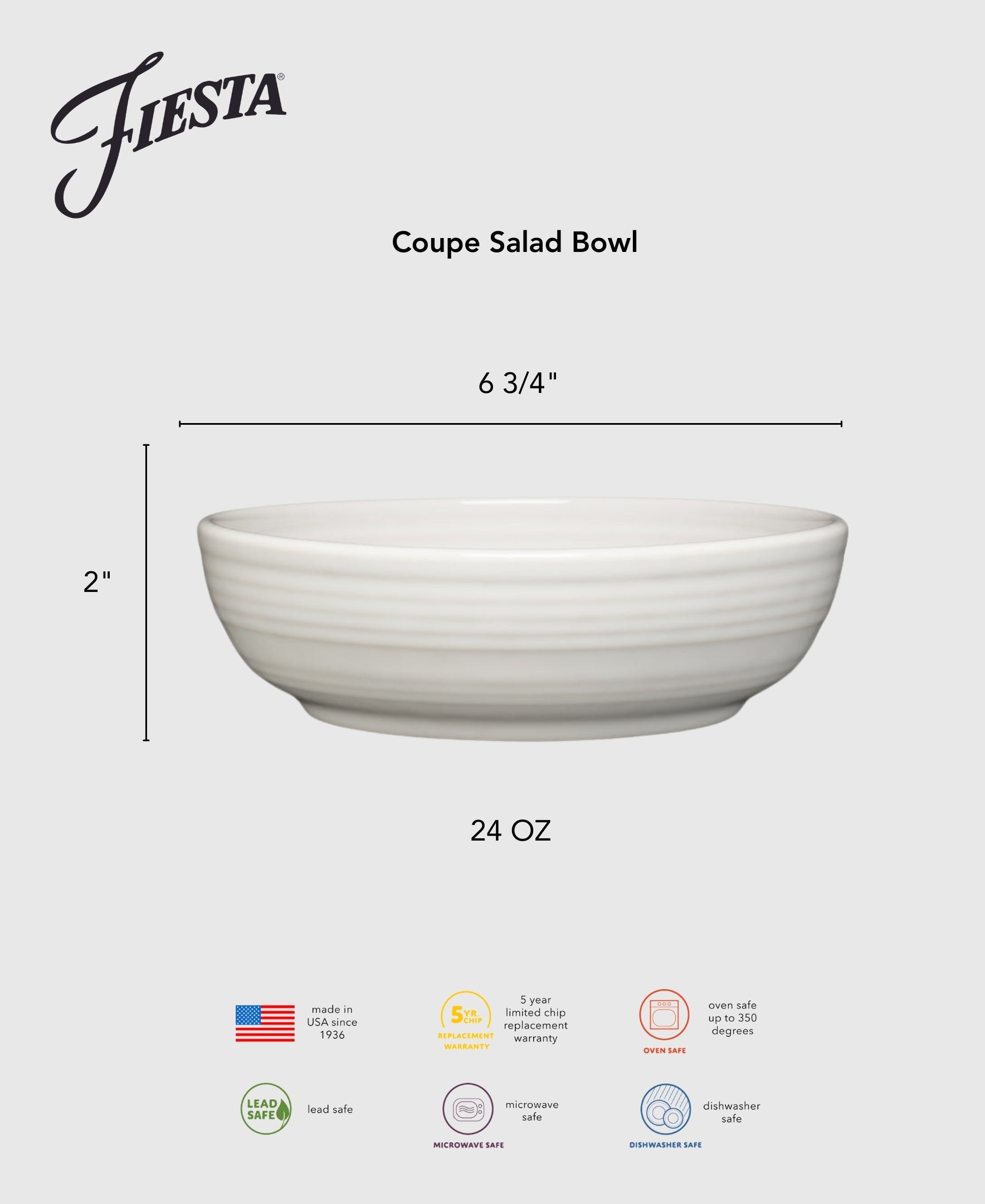 Lavender Coupe 6 3/4 Inch Salad Bowl 24 OZ - Image 2