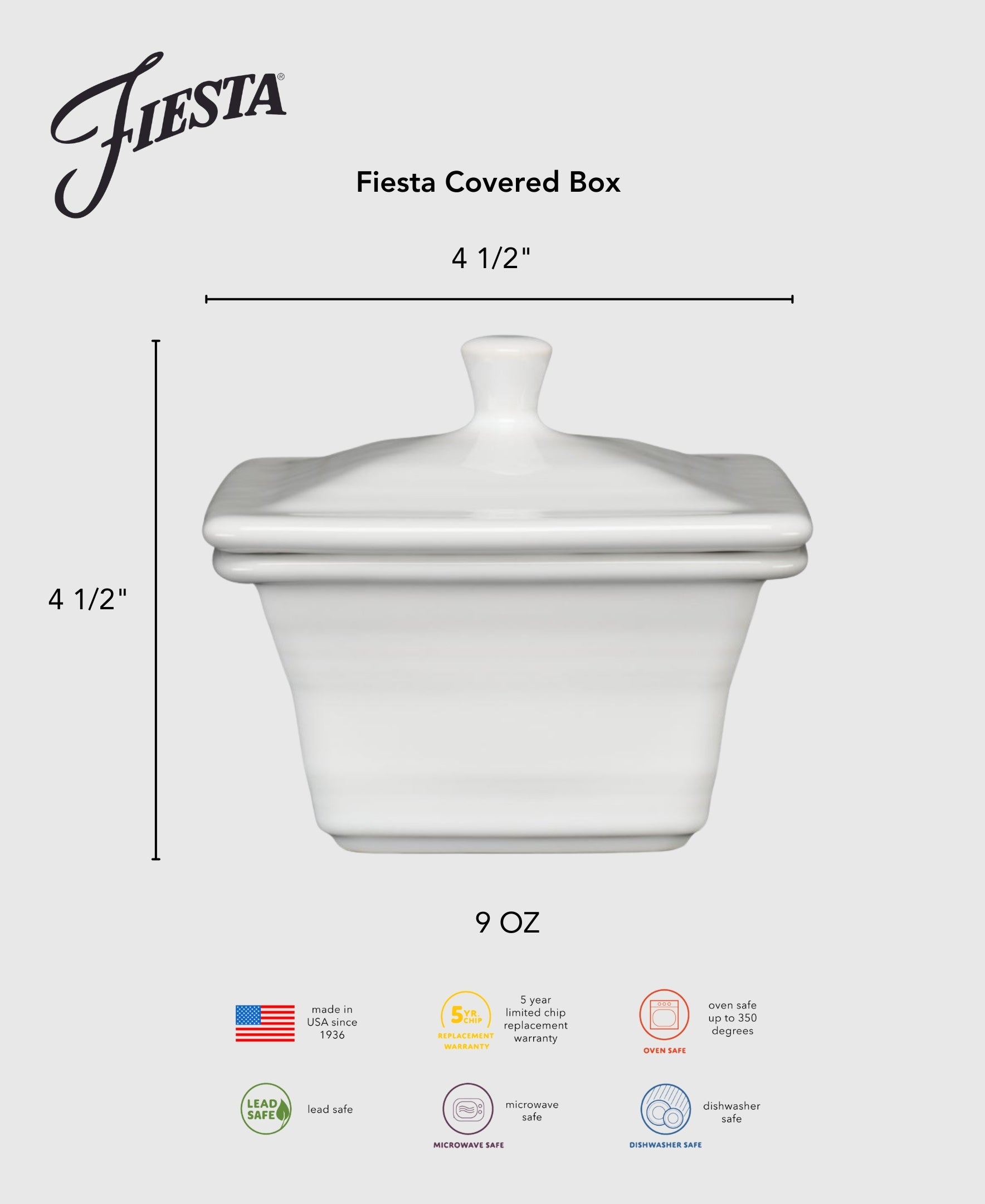 Retired Fiesta Covered Box 4 5/8 Inch x 3 3/4 Inch - Image 4