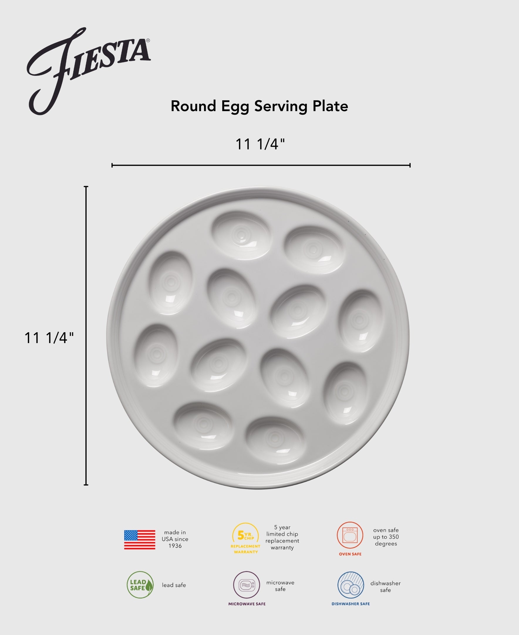 Round Egg Serving Platter 11 1/4 Inch - Image 4