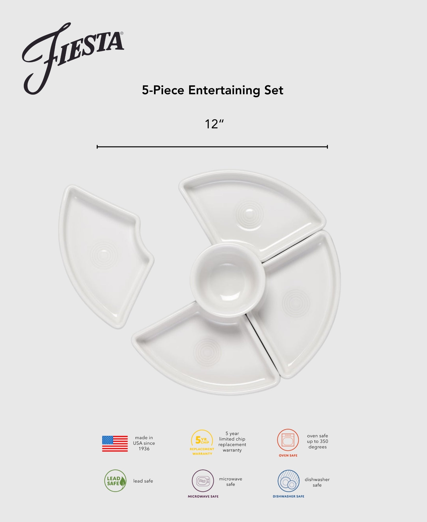 Christmas Mixed Color 5-Piece Color Entertaining Set 8 1/5 Inch - Image 3
