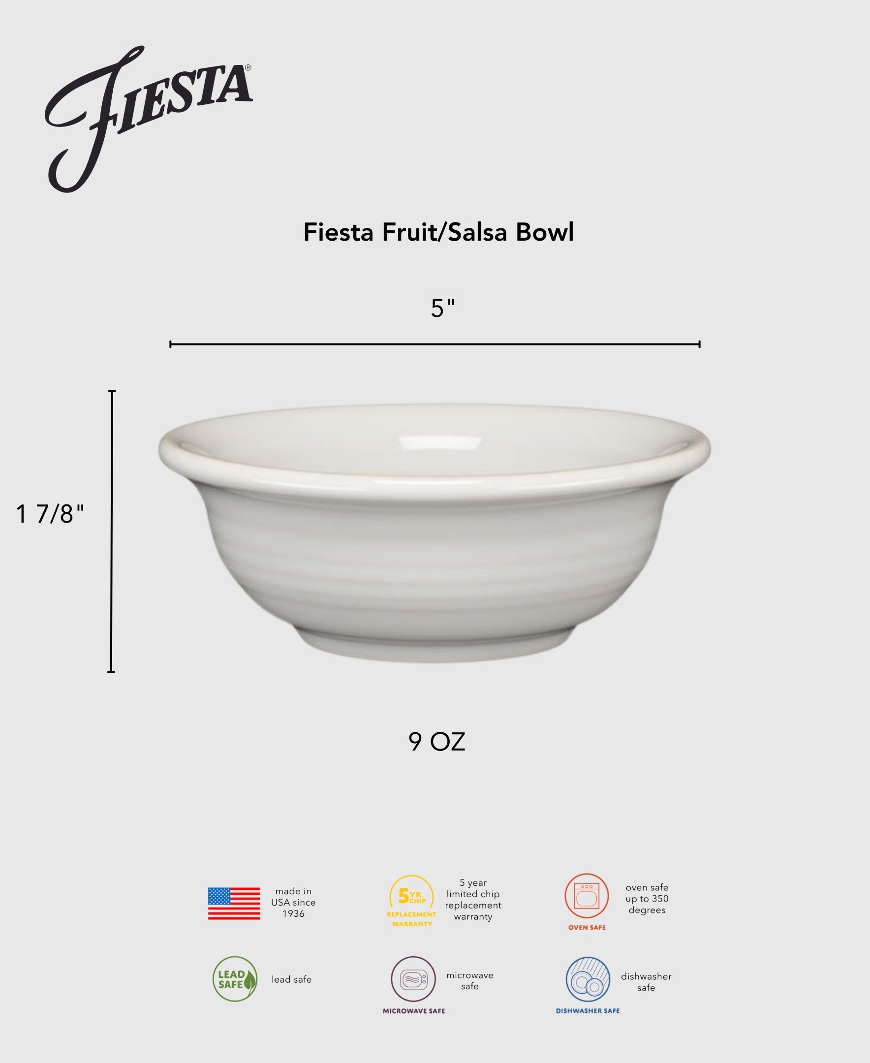 Fiesta 5 Inch Fruit/Salsa Bowl 9 OZ - Image 2