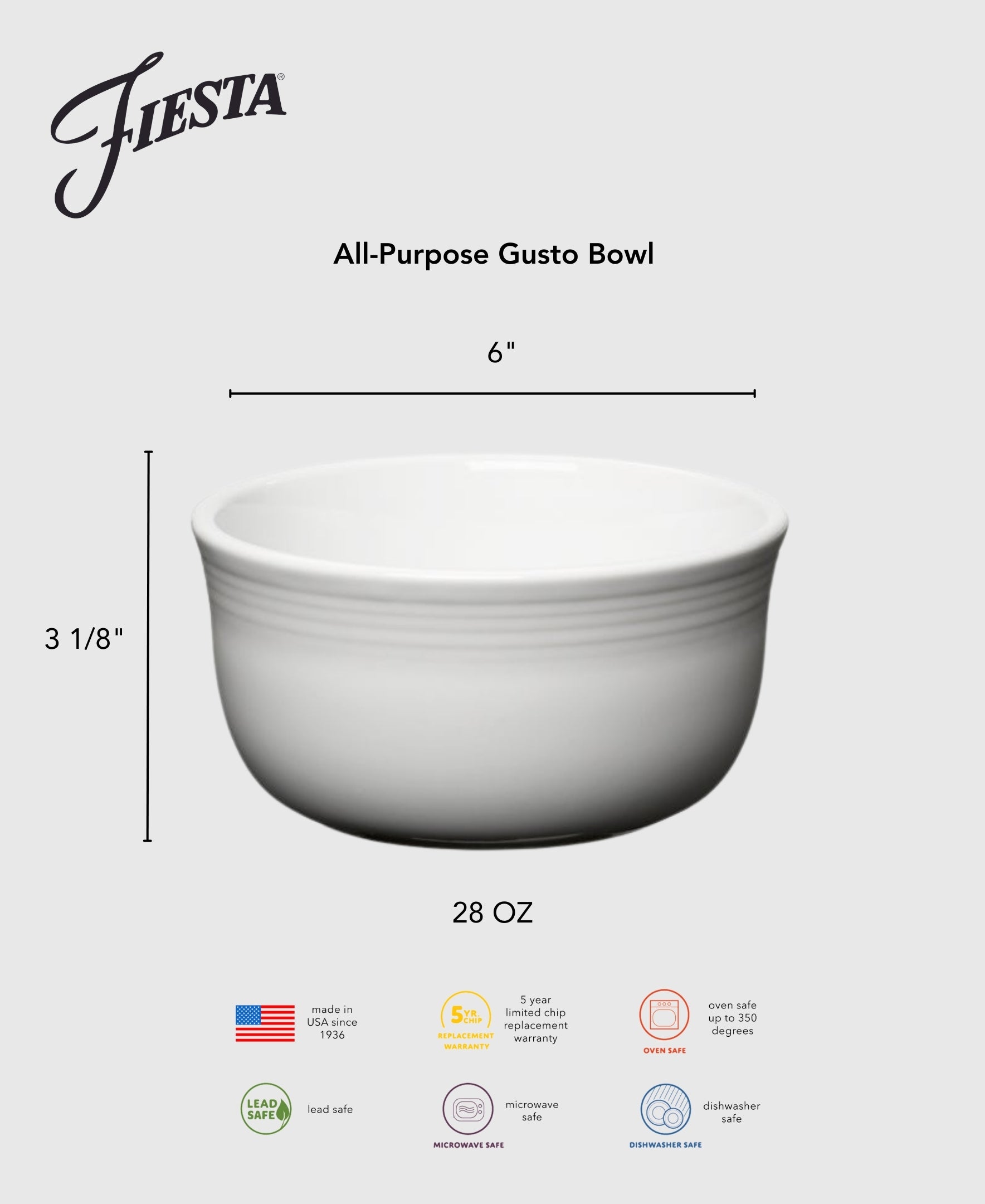 Lavender All-Purpose 6 Inch Gusto Bowl 28 OZ - Image 3