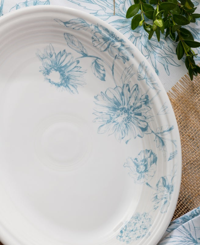 Botanical Floral Sky 11 5/8 Inch Medium Oval Serving Platter - Image 2