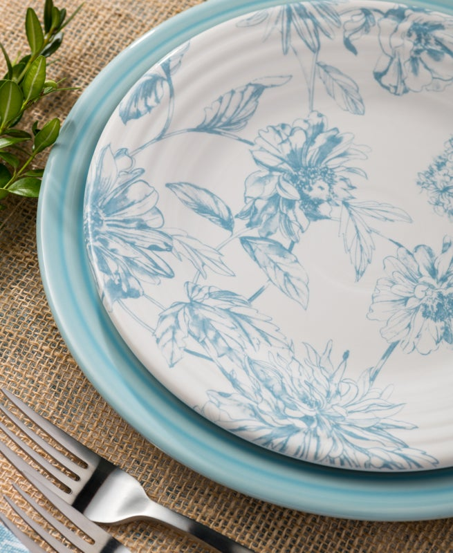 Botanical Floral Sky Classic Rim 9 Inch Luncheon Plate - Image 2