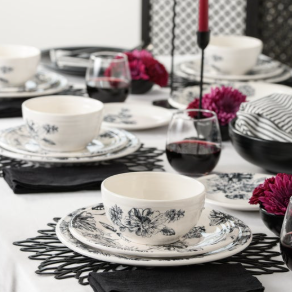 Botanical Floral Black 16oz Stackable Mug - Image 2