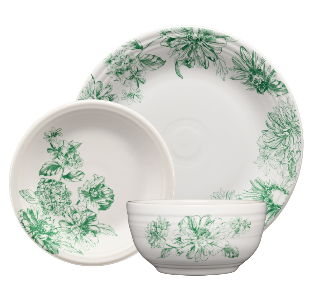 Botanical Floral Jade Bistro Coupe 5 1/2 Inch Cereal Bowl 22 OZ - Image 2