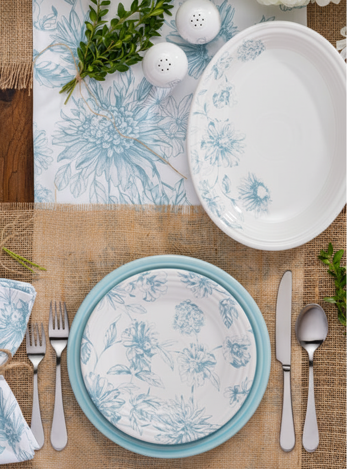 Botanical Floral Sky Classic Rim 9 Inch Luncheon Plate - Image 3