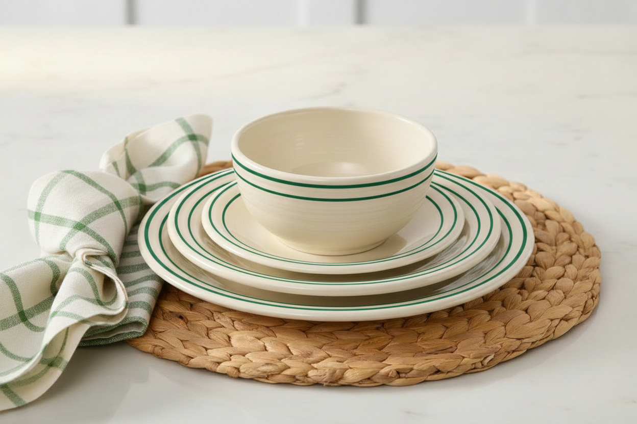 Americana Jade Band Set of 4 Classic Rim 9 Inch Luncheon Plate - Image 2