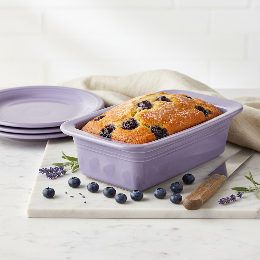 Lavender 10 3/4 Inch x 5 3/4 Inch Loaf Pan Baker 1.4 Quarts - Image 3