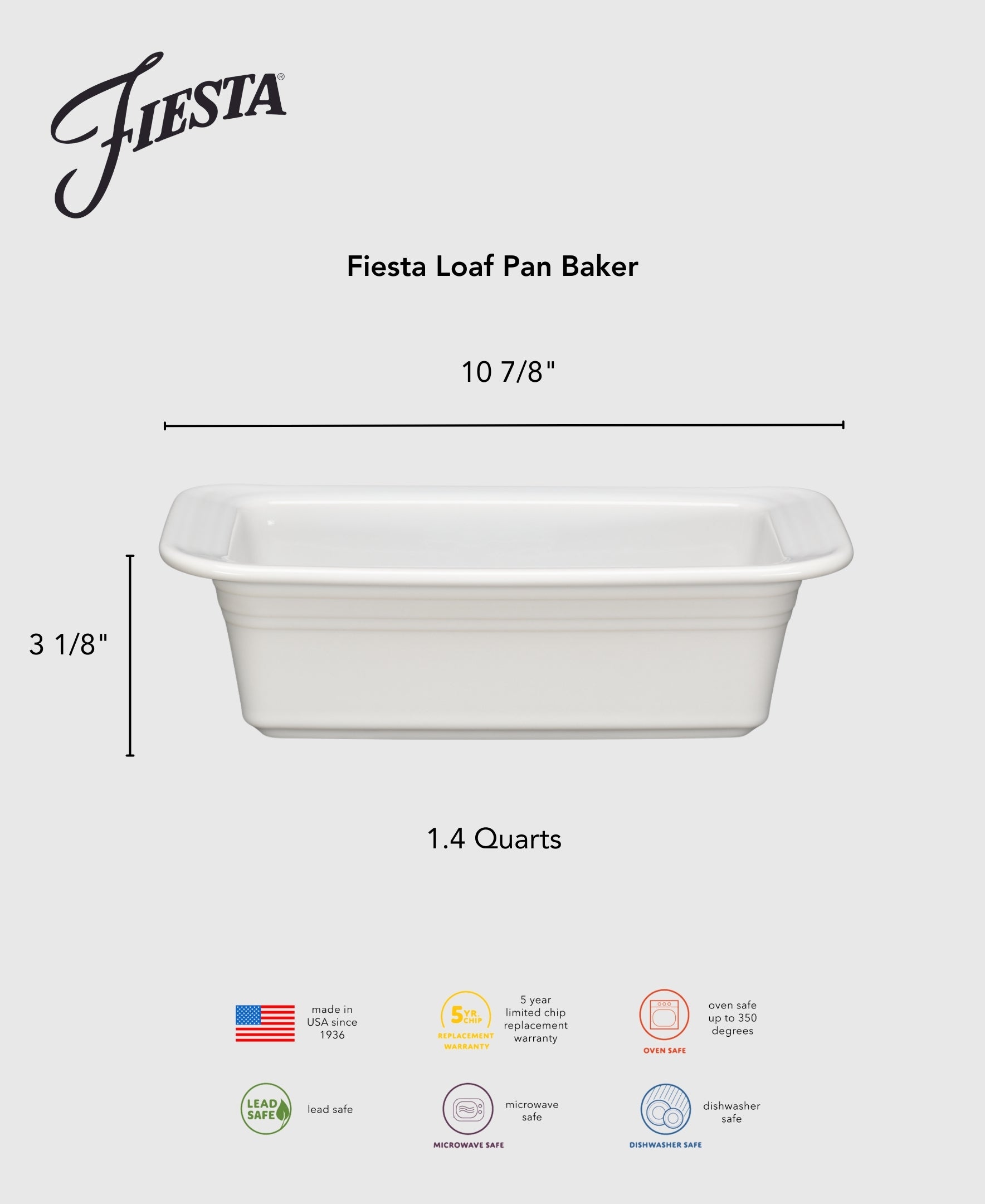 Lavender 10 3/4 Inch x 5 3/4 Inch Loaf Pan Baker 1.4 Quarts - Image 4