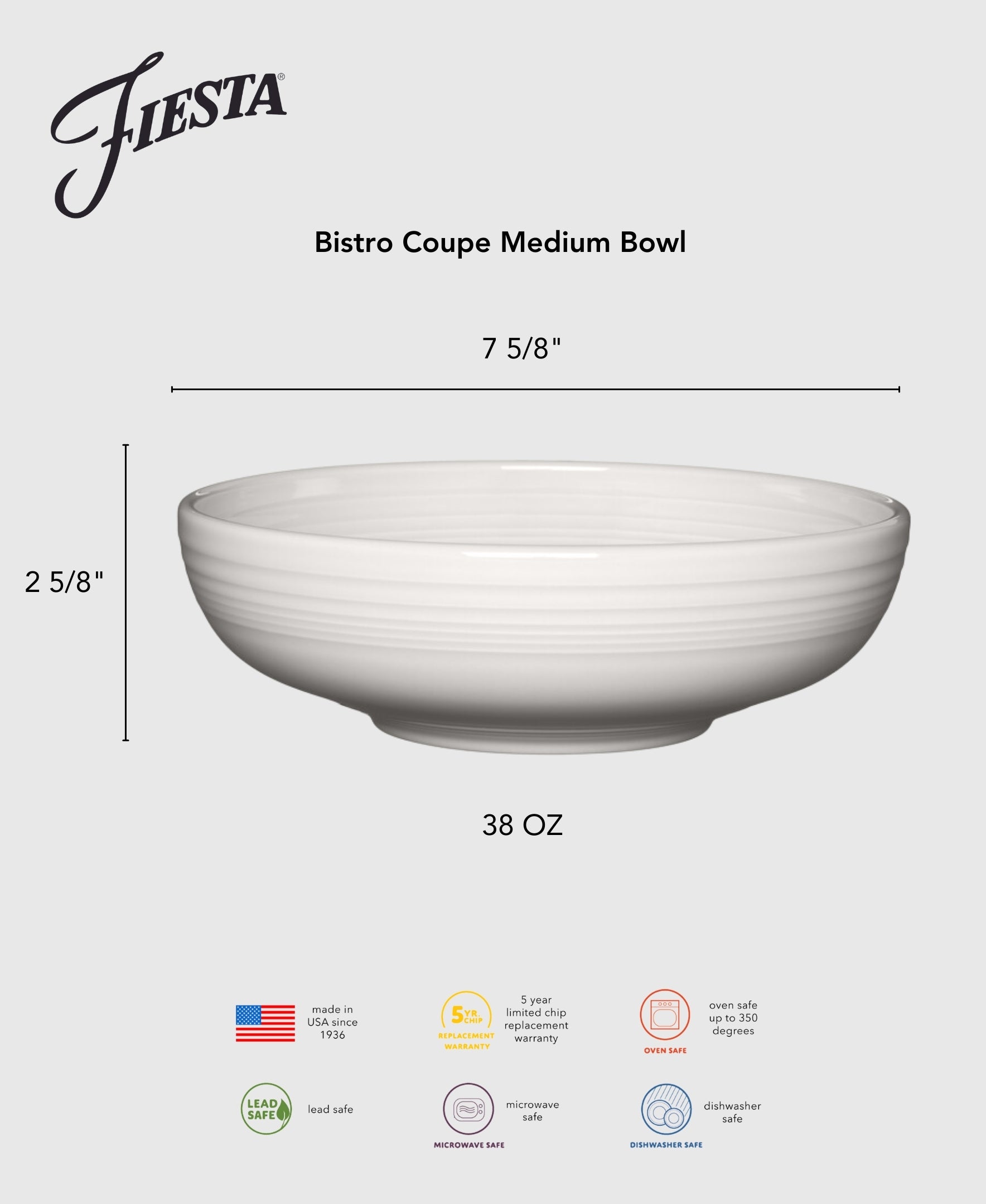 Bistro Coupe 7 5/8 Inch Medium Bowl 38 OZ - Image 6