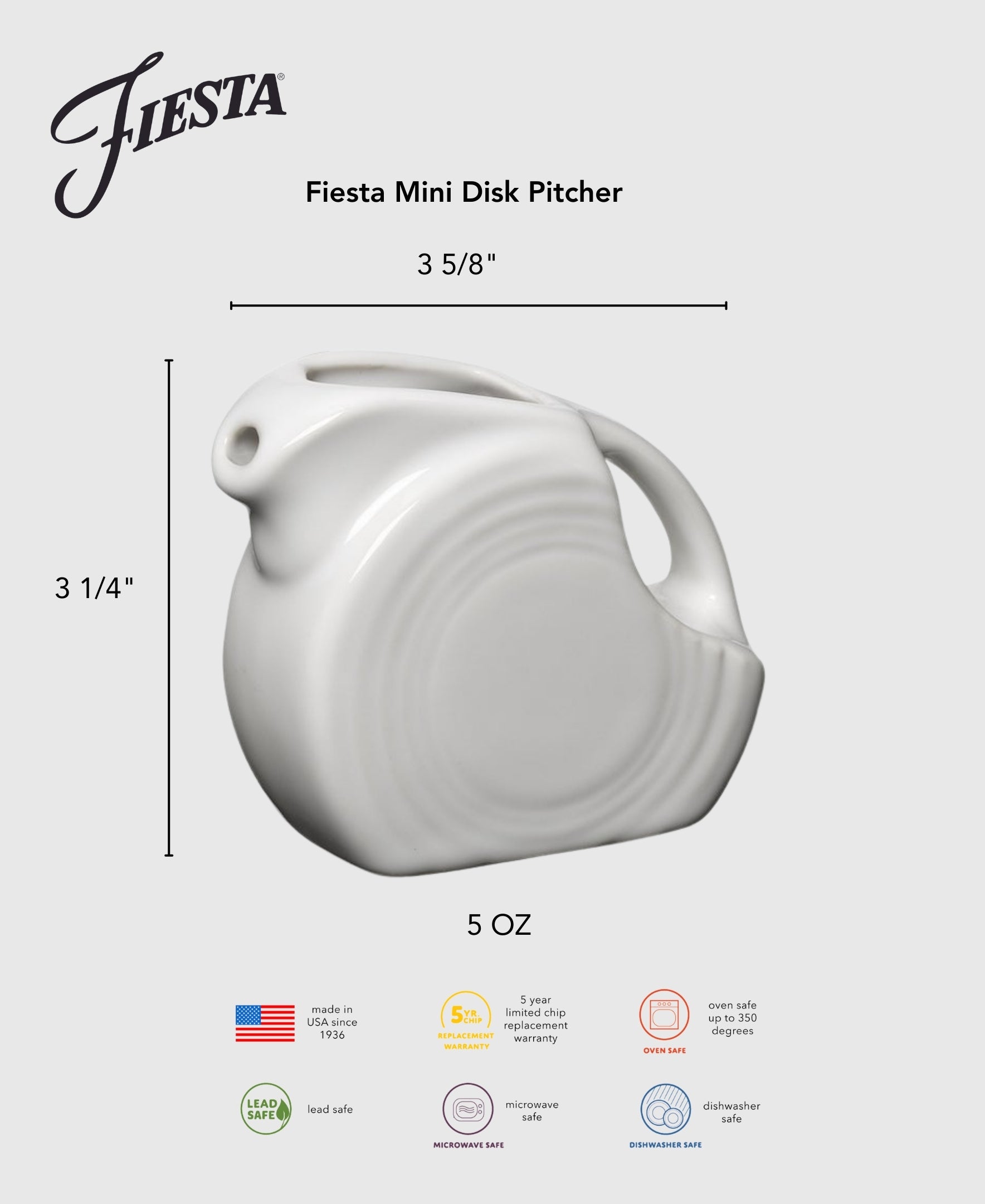 Fiesta 5 OZ Mini Disk Pitcher - Image 2