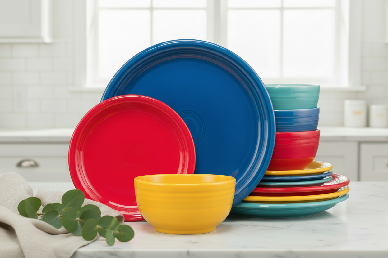 Mixed Vibrant Bistro Coupe 12-Piece Dinnerware Set. Service for 4 - Image 3