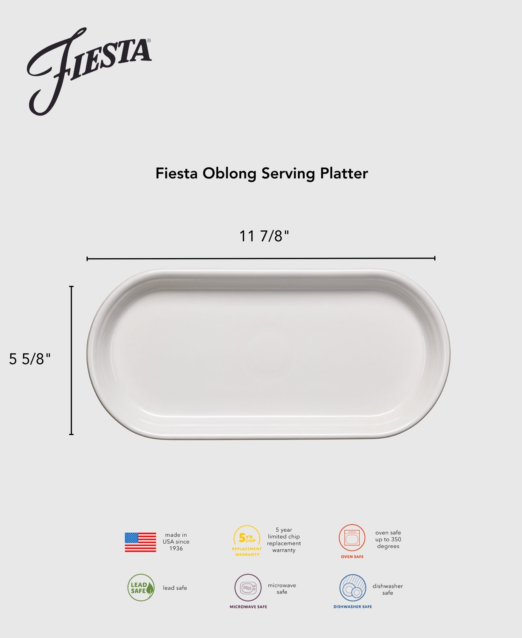 Lavender 11 7/8 Inch Oblong Serving Platter - Image 5