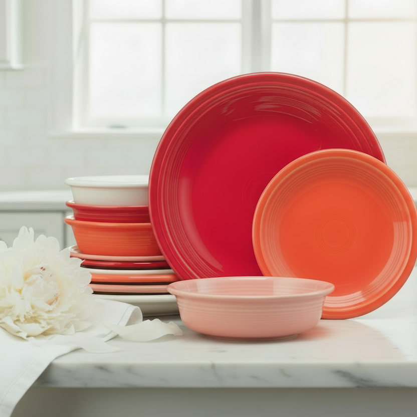 Mixed Sunset Horizon Classic Rim 12-Piece Dinnerware Set. Service for 4 - Image 3