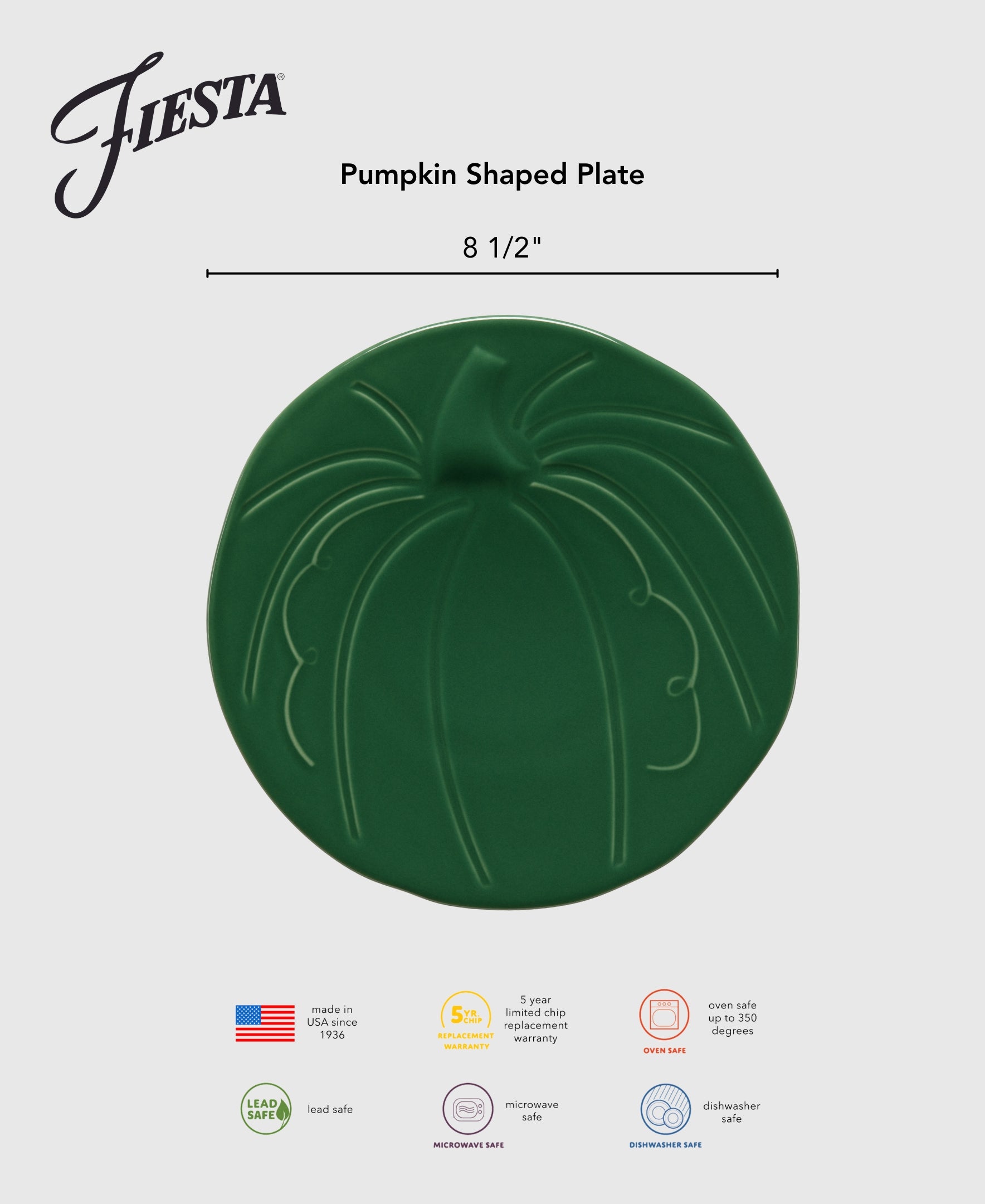Pumpkin Shaped Plate 8 1/2 Inch - Image 2