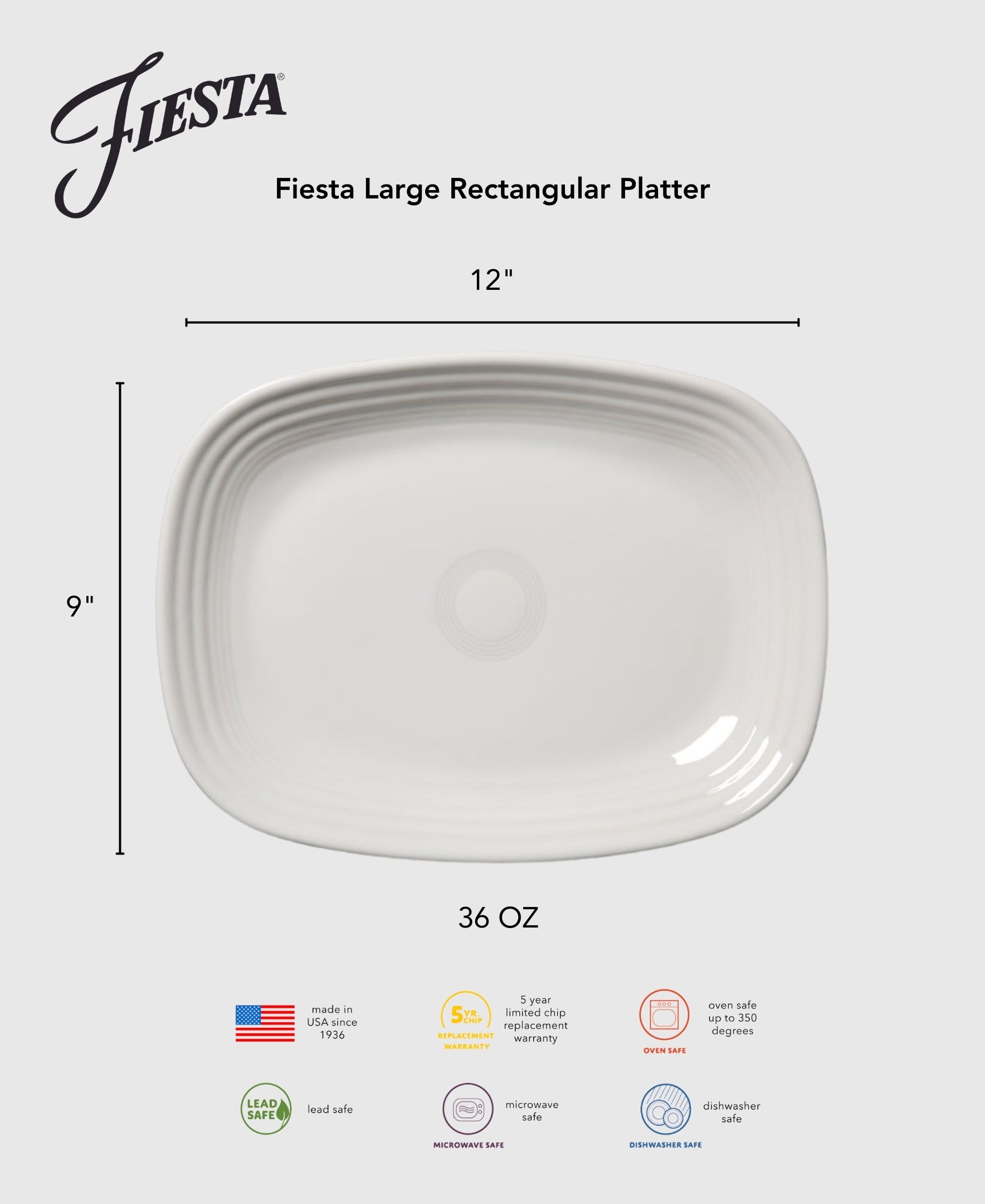 Fiesta 12 Inch Large Rectangular Platter - Image 4