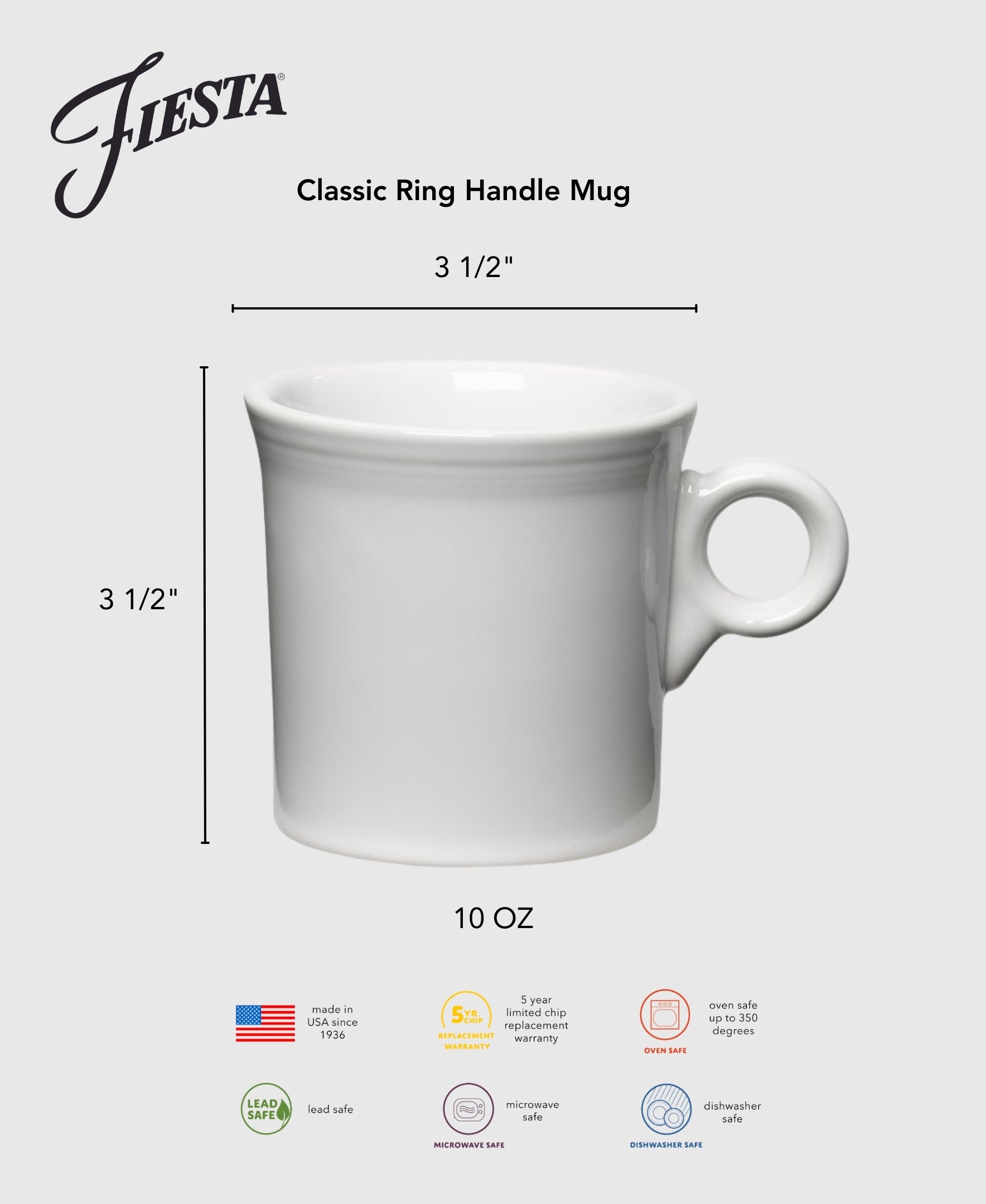 Classic Ring Handle 10 1/4 OZ Mug - Image 2