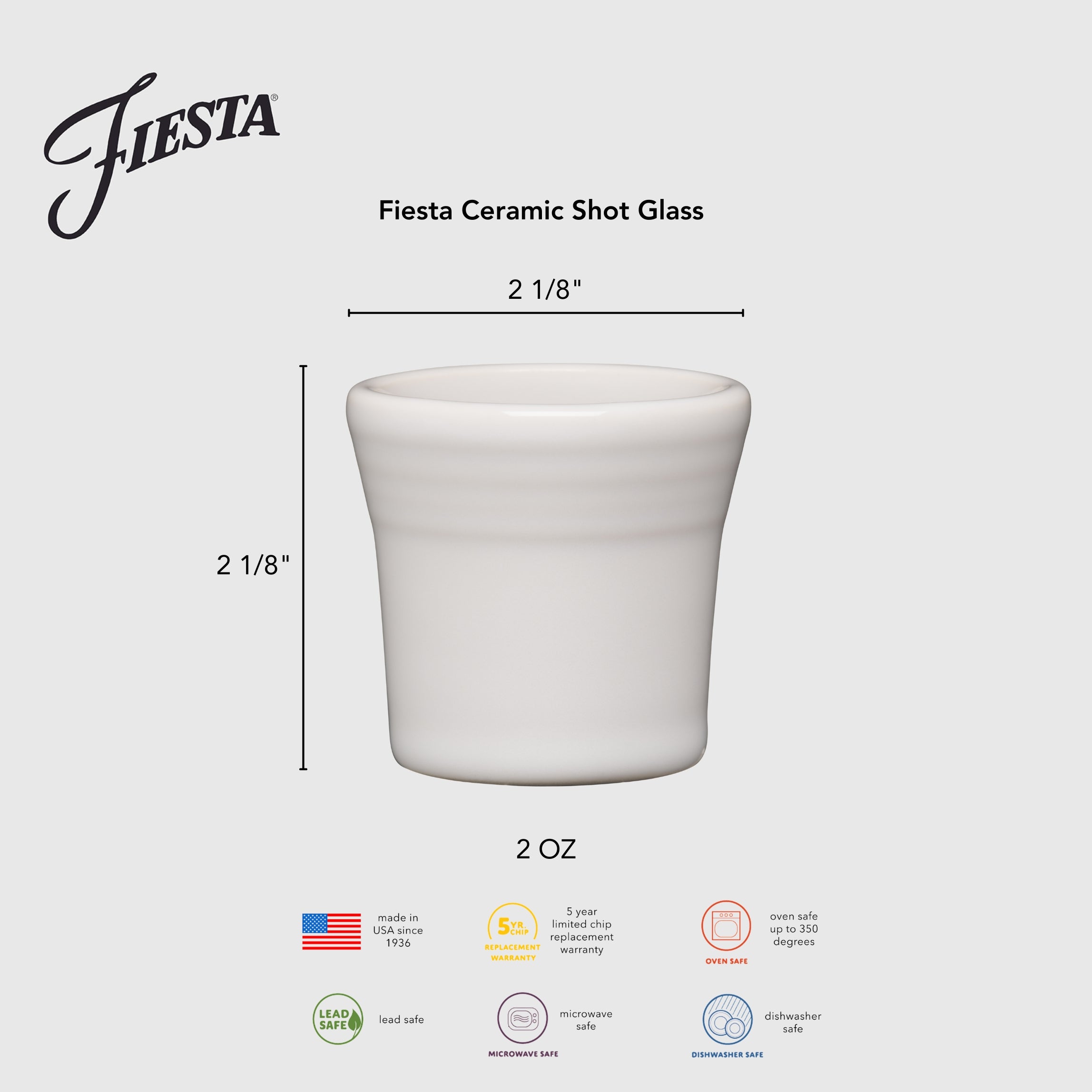 Fiesta 1 1/2 OZ Ceramic Shot Glass - Image 3