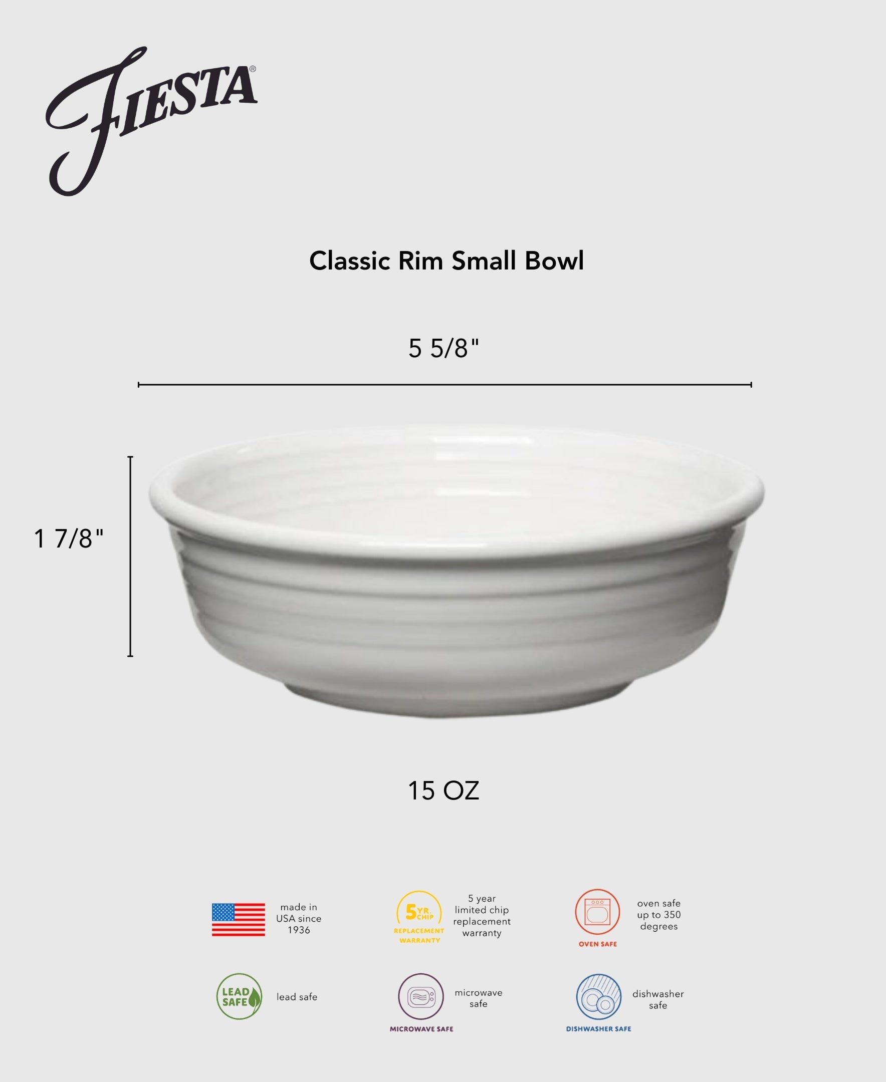 Classic Rim 5 5/8 Inch Small Bowl 15 OZ - Image 2
