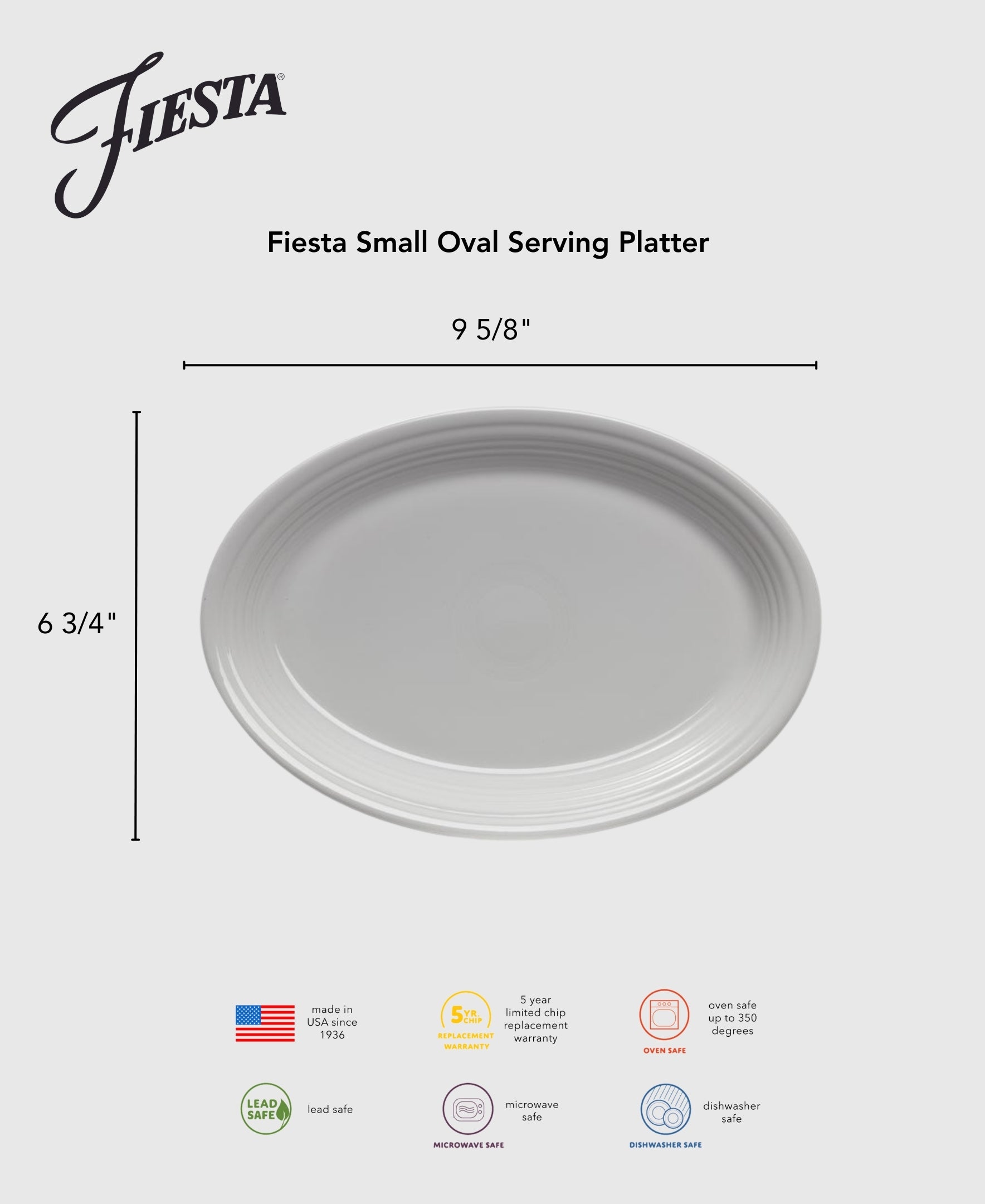 Lavender 9 5/8 Inch Small Oval Serving Platter - Image 3