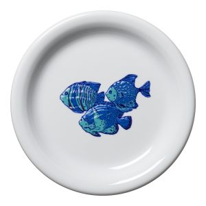 Retired Coastal Fish Bistro Coupe 6 1/4 Inch Appetizer Plate