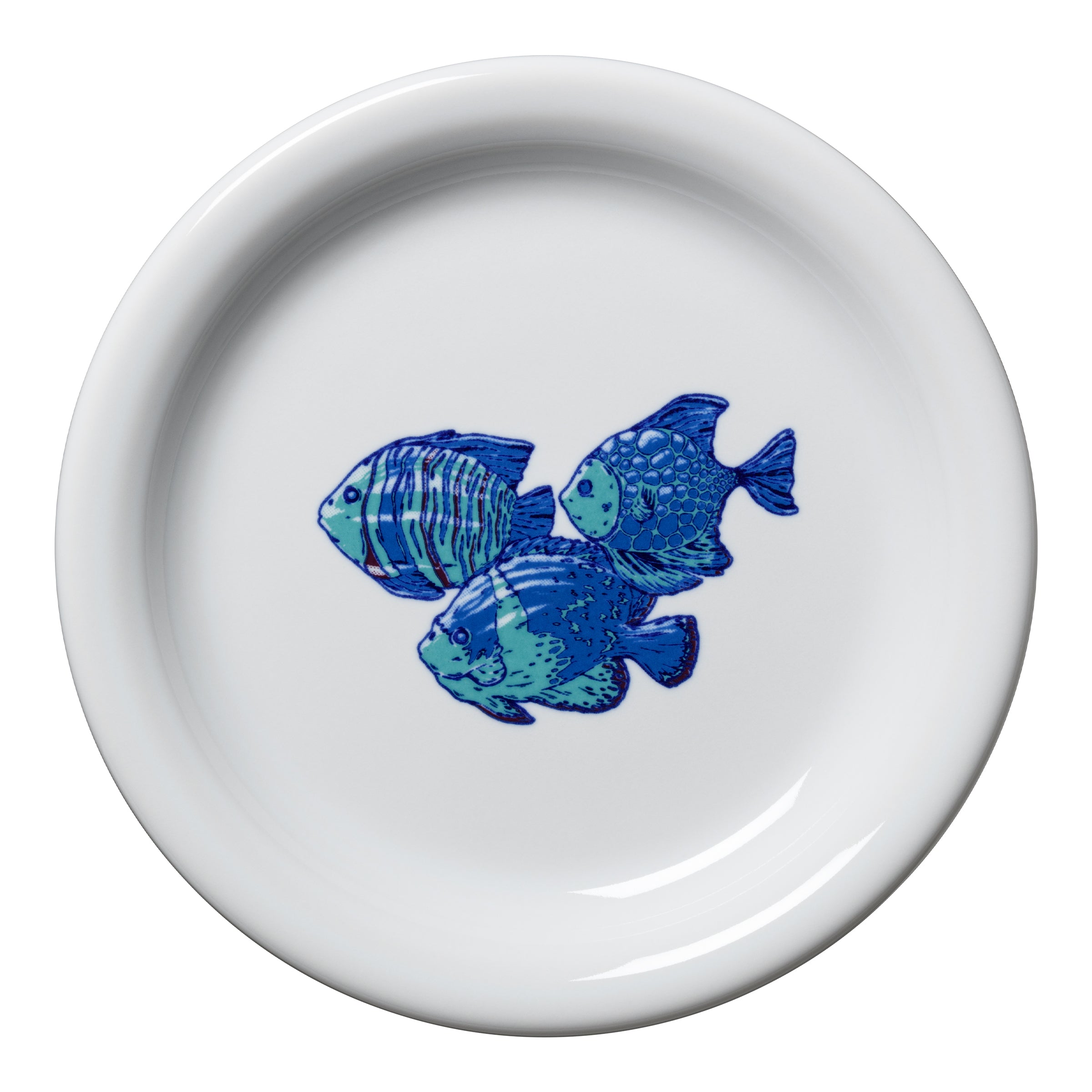 Retired Coastal Fish Bistro Coupe 6 1/4 Inch Appetizer Plate
