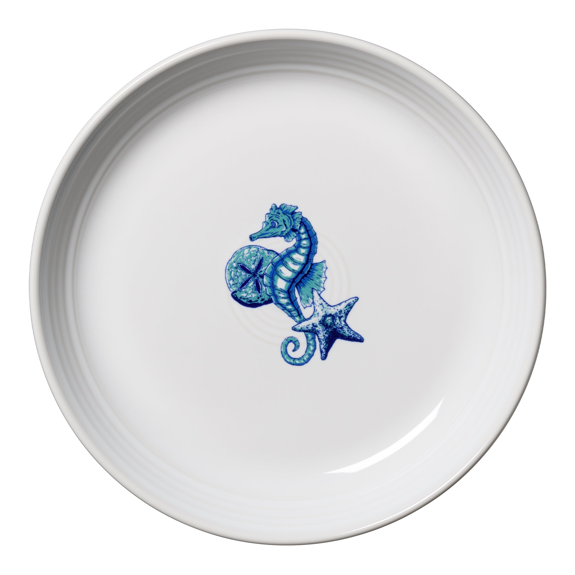 Retired Coastal Seahorse Coupe 8 1/2 Inch Luncheon Bowl 26 OZ