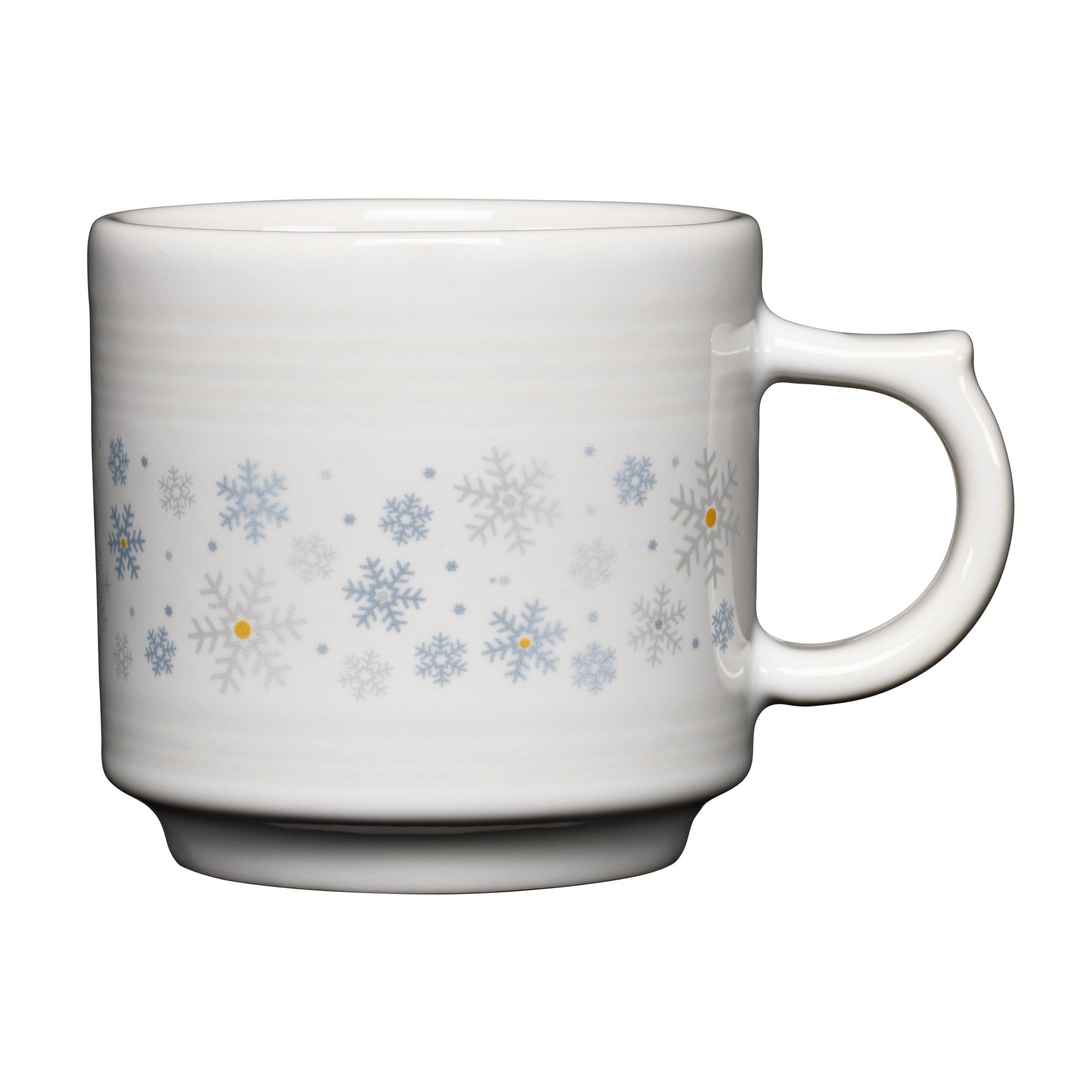 White Snowflakes 16oz Stackable Mug
