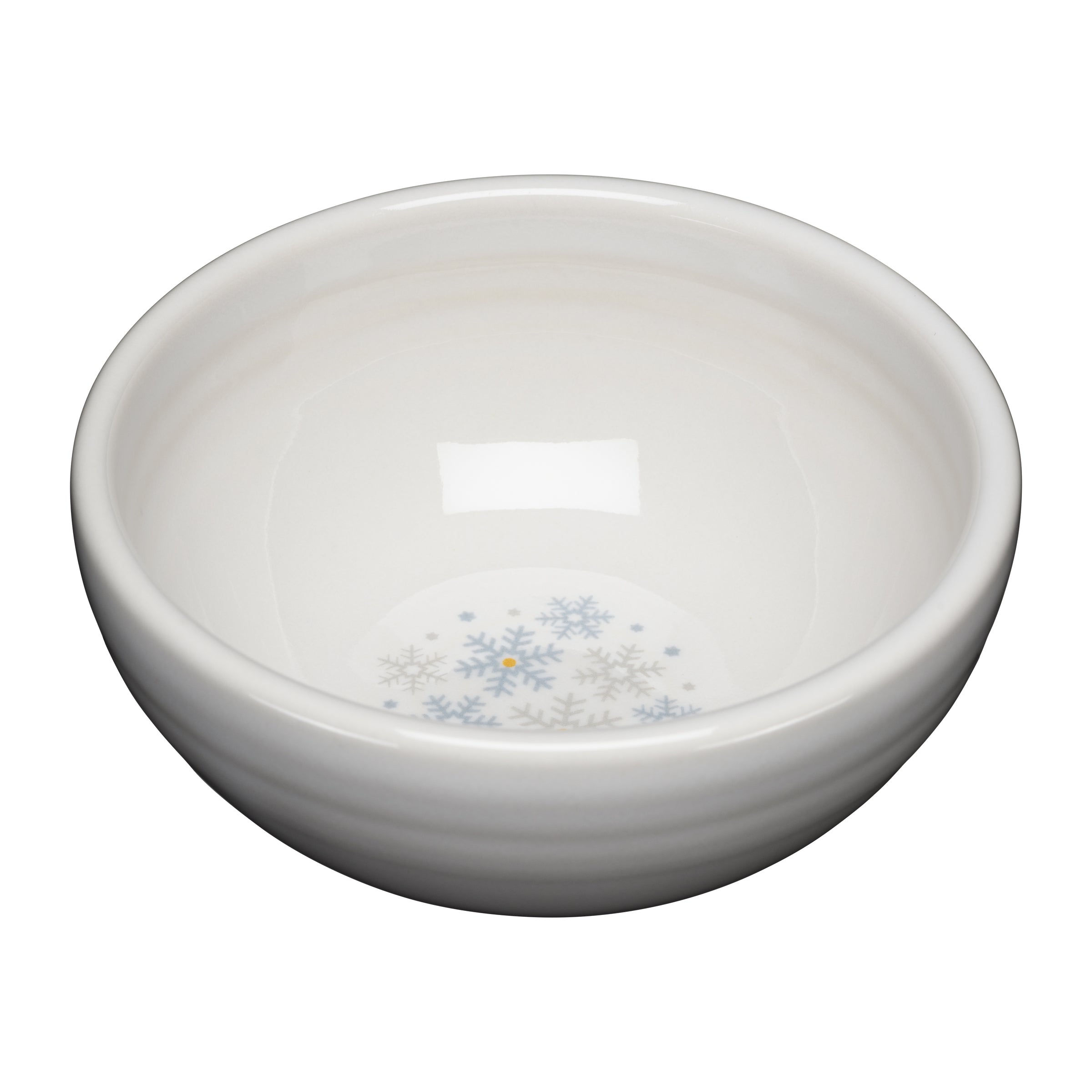 White Snowflakes 3 3/4 Inch Mini Bowl 5 OZ