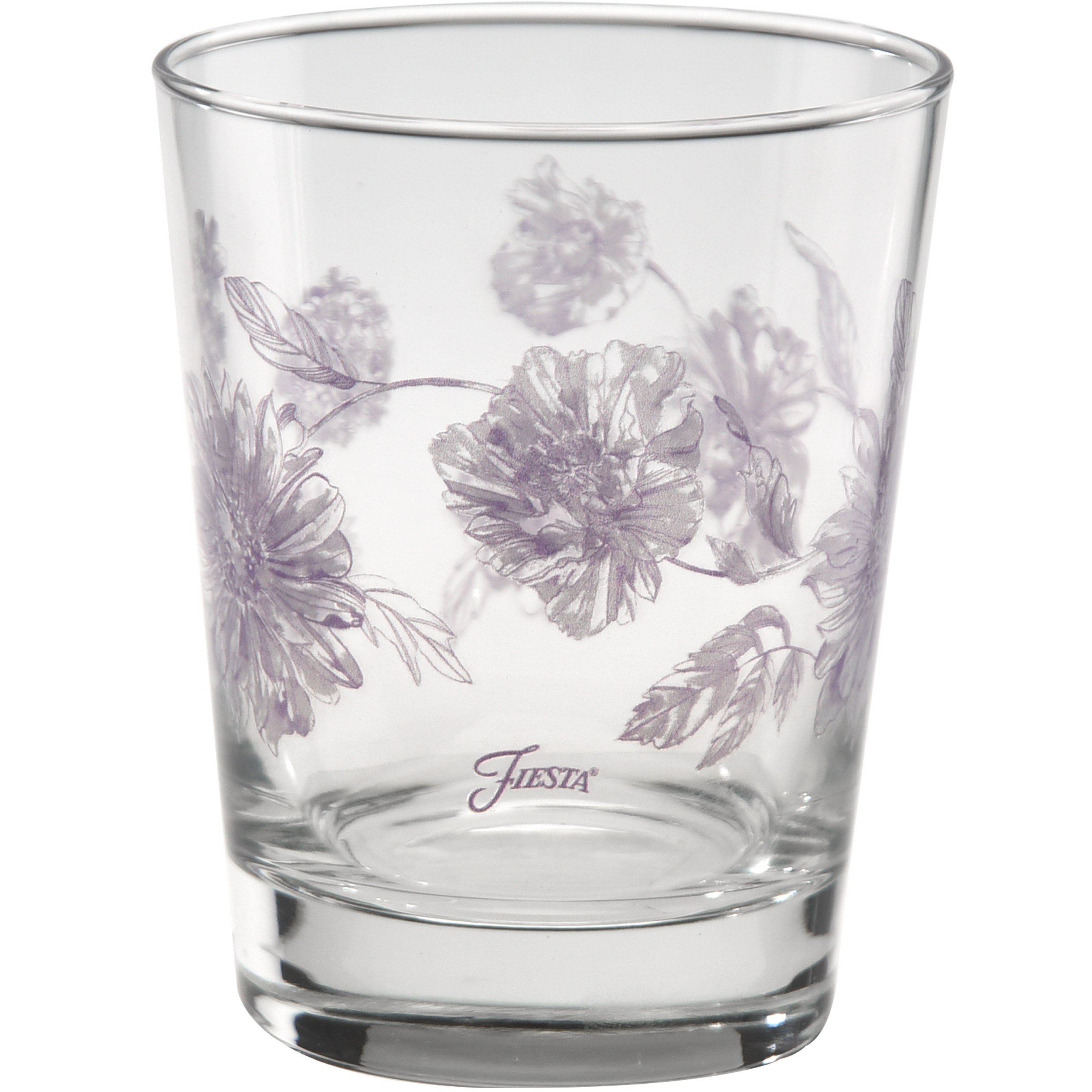 Fiesta Lavender Botanical Floral 15 oz. Tapered Double Old Fashion - Set of 4 - Image 2