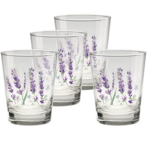 Fiesta Lavender Bloom 15 oz. Tapered Double Old Fashion - Set of 4