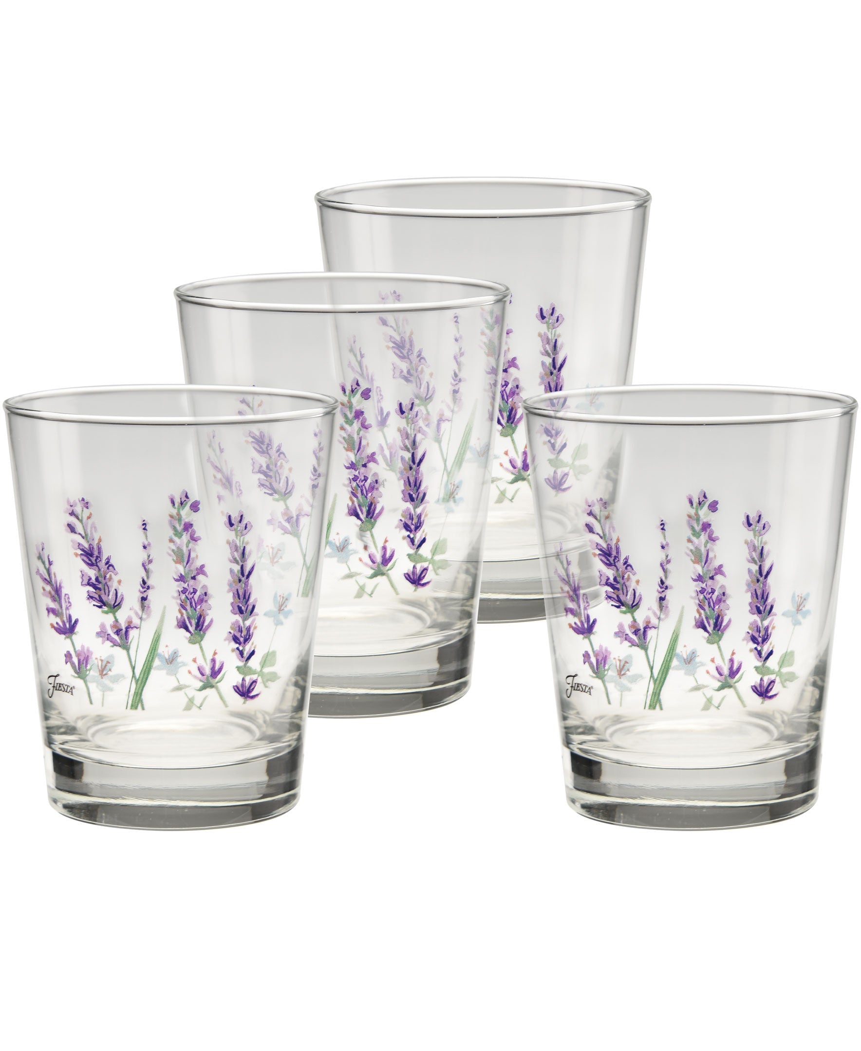 Fiesta Lavender Bloom 15 oz. Tapered Double Old Fashion - Set of 4