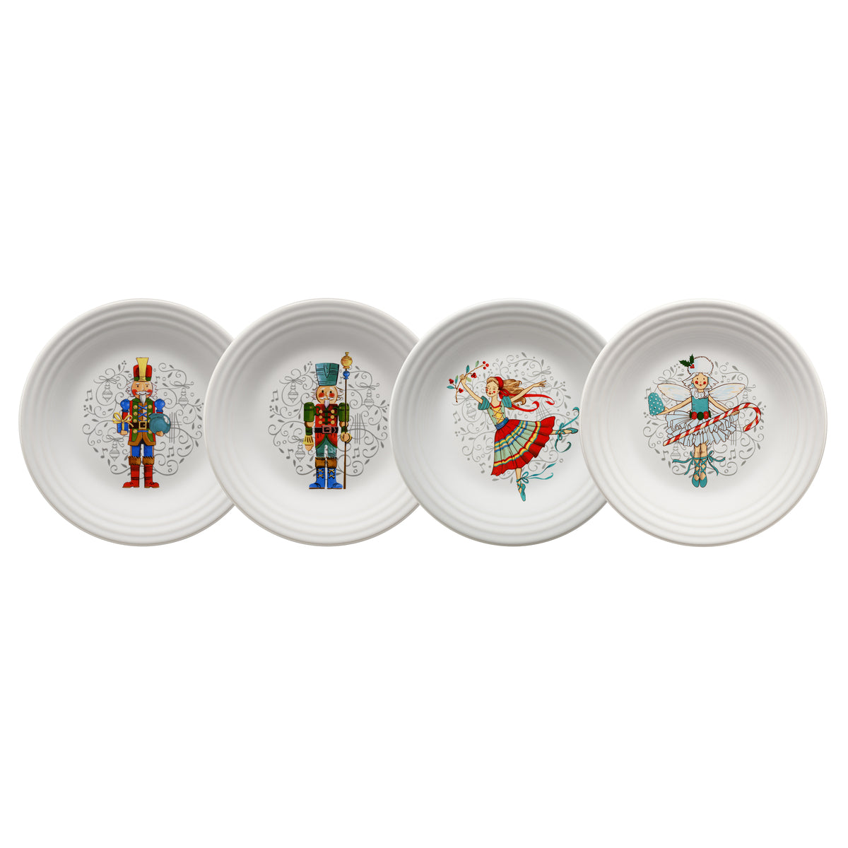 Nutcracker Set of 4 Classic Rim 9 Inch Luncheon Plate