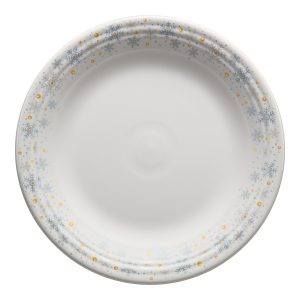 White Snowflake Classic Rim 10 1/2 Inch Dinner Plate