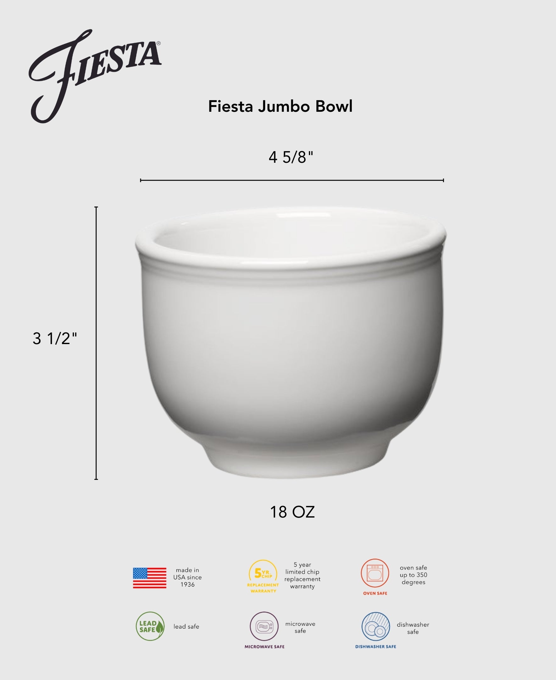 Retired 4 5/8 Inch Jumbo Bowl 18 OZ Foundry - Image 2